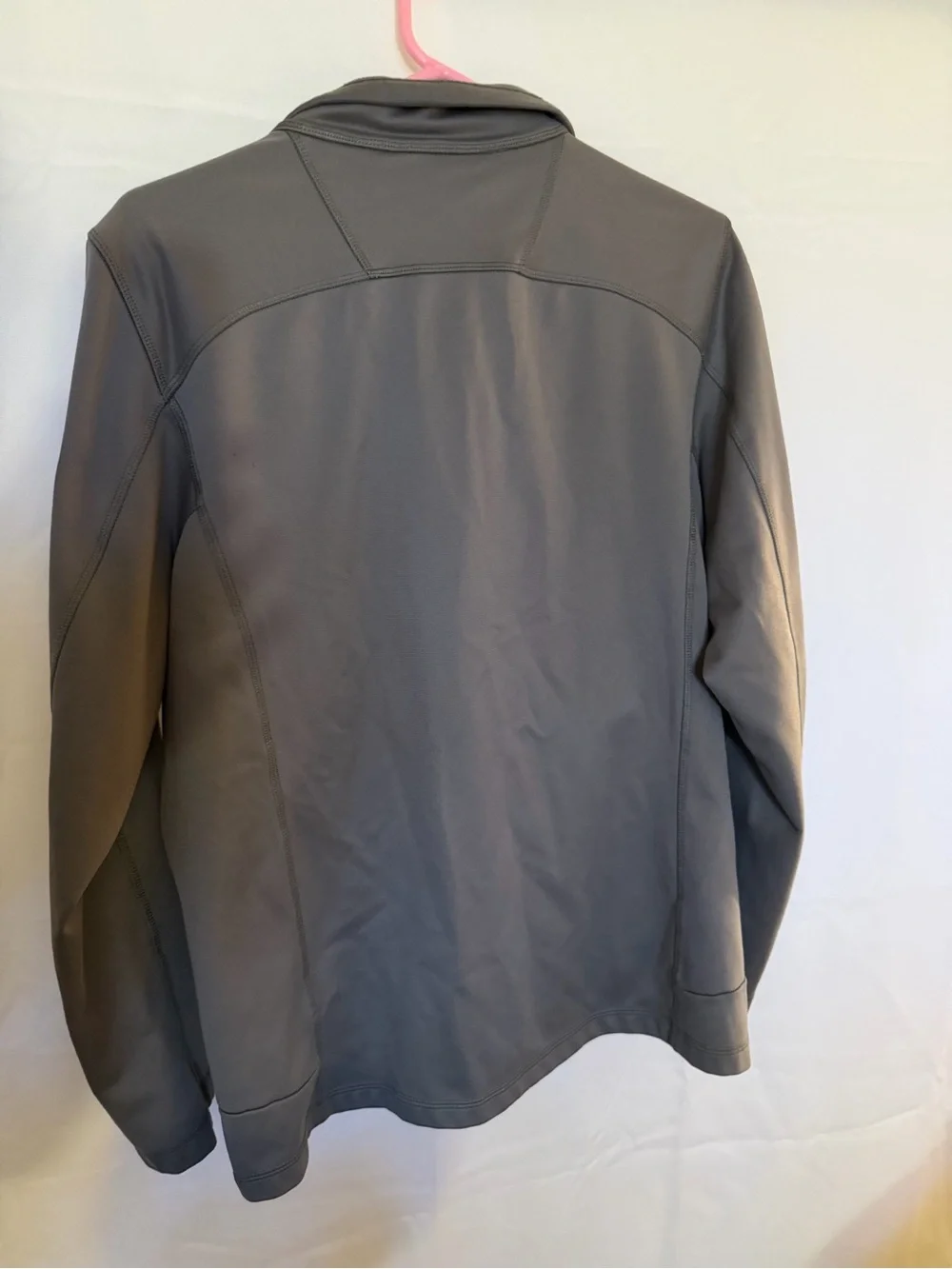 The North Face Men's Gray Softshell Jacket with Blue Trim